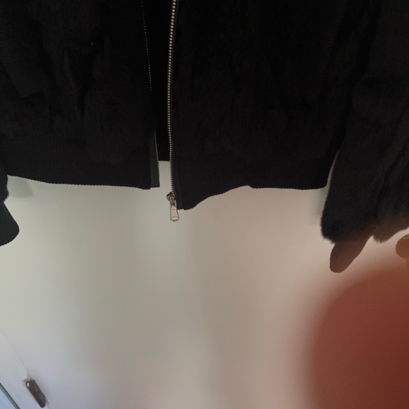 Black rabbit fur short coat - Picture 4 of 10
